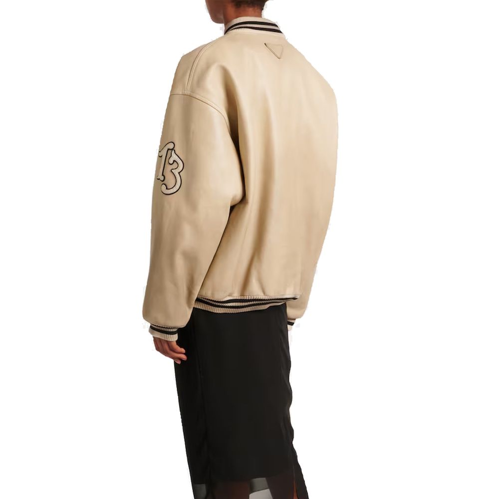 Padded Leather Varsity Jacket