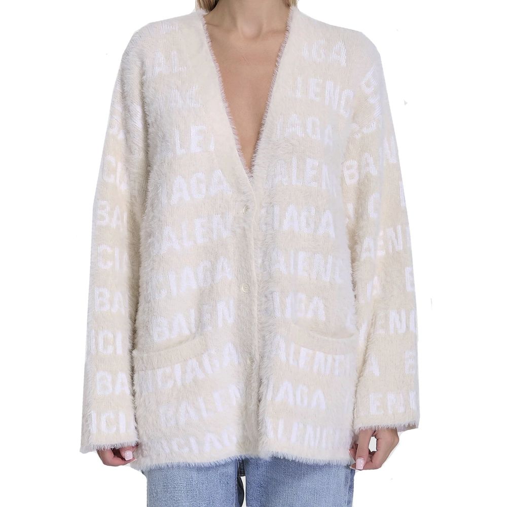 Wool Blend Jacquard Cardigan