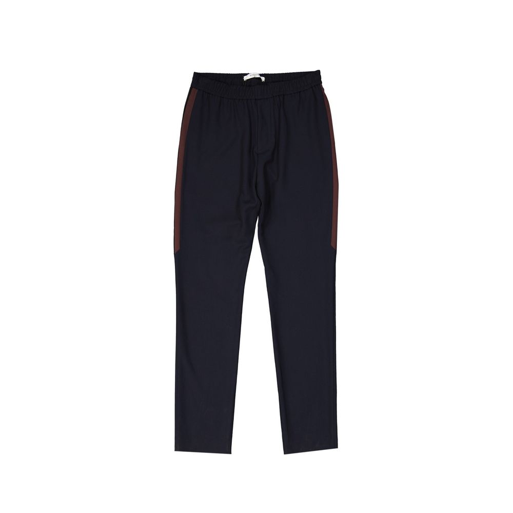Striped Side Panel Wool Trousers