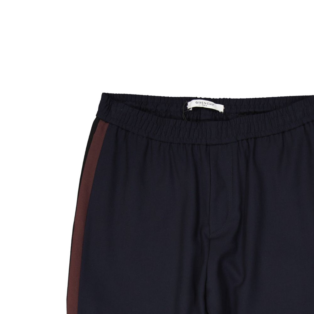 Striped Side Panel Wool Trousers