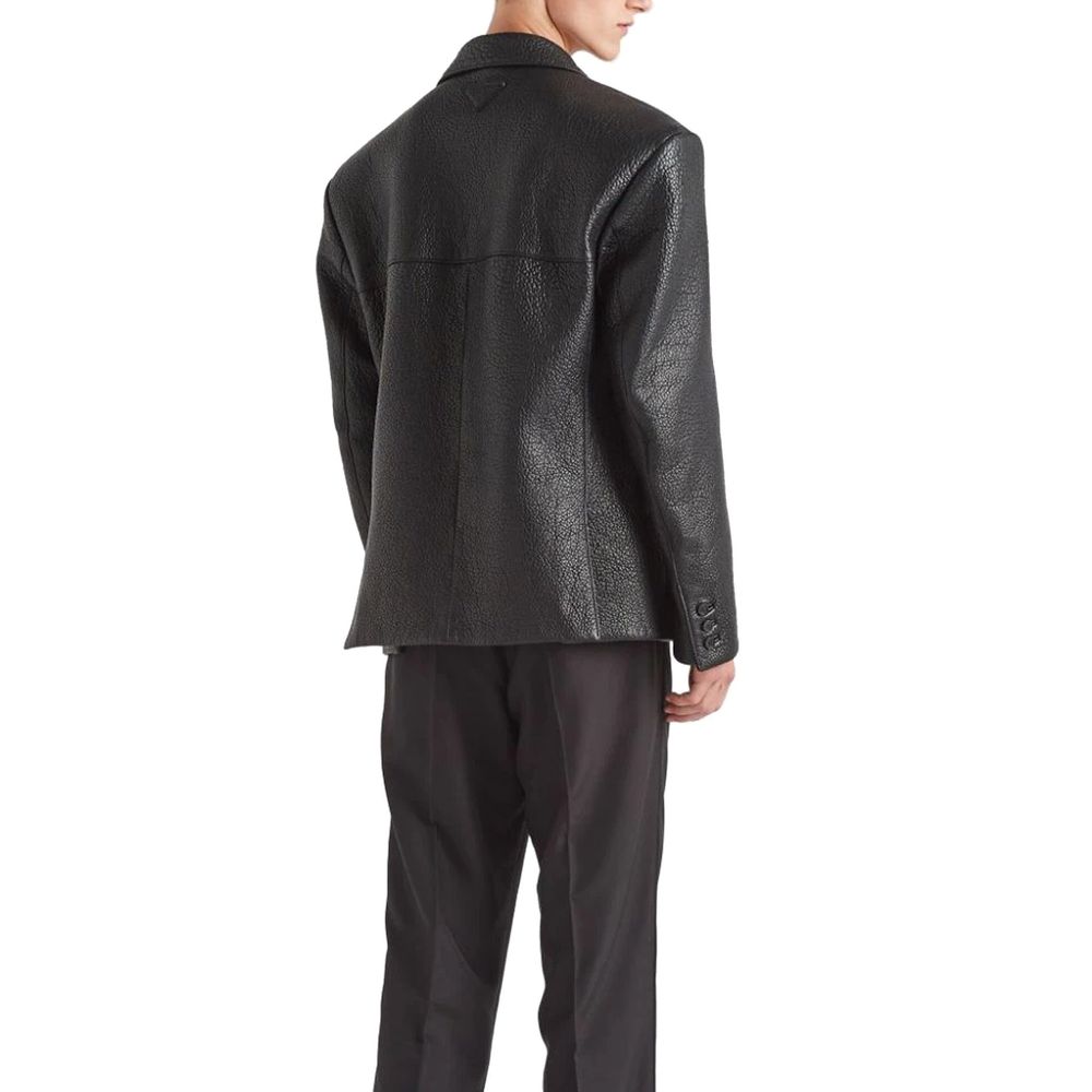 Single-Breasted Leather Jacket