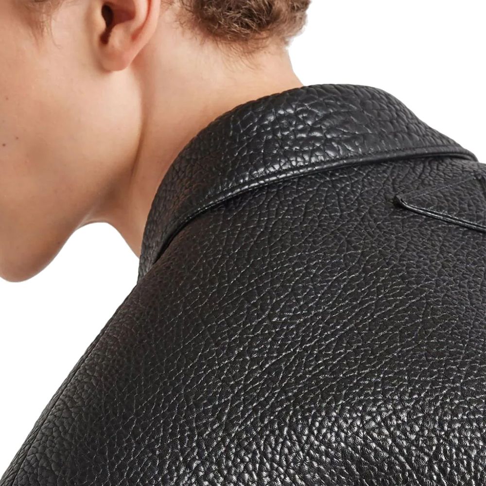 Single-Breasted Leather Jacket