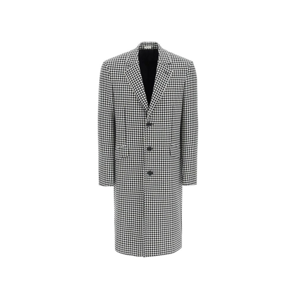 Pied-De-Poule Wool Coat