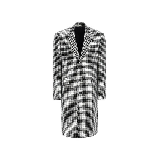 Pied-De-Poule Wool Coat