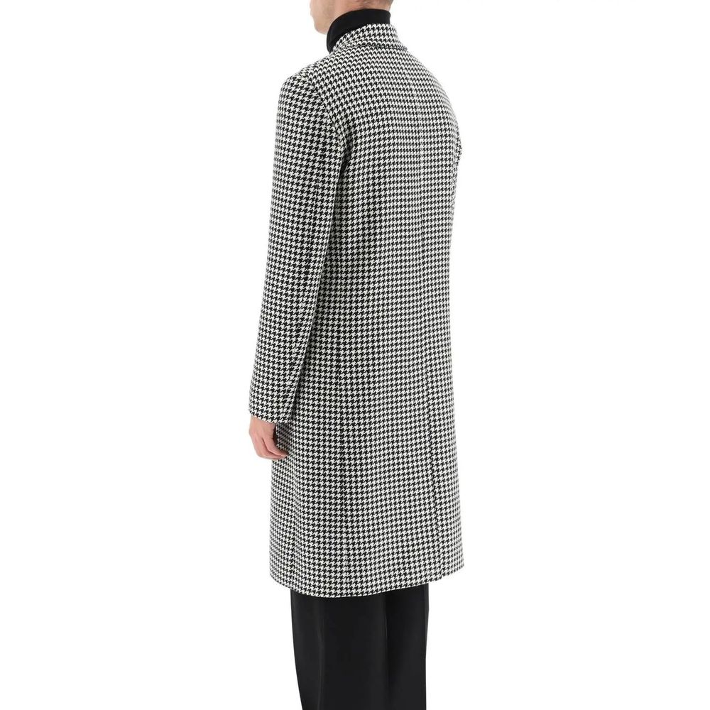 Pied-De-Poule Wool Coat