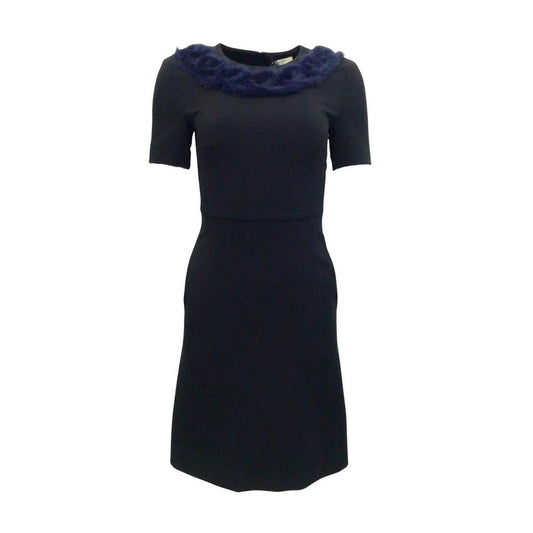 Knitted Mink Collar Dress