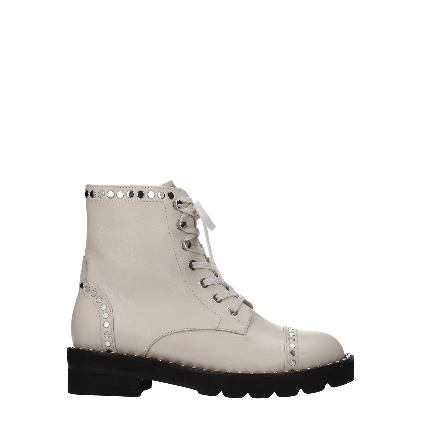 Beige Leather Ankle Boots