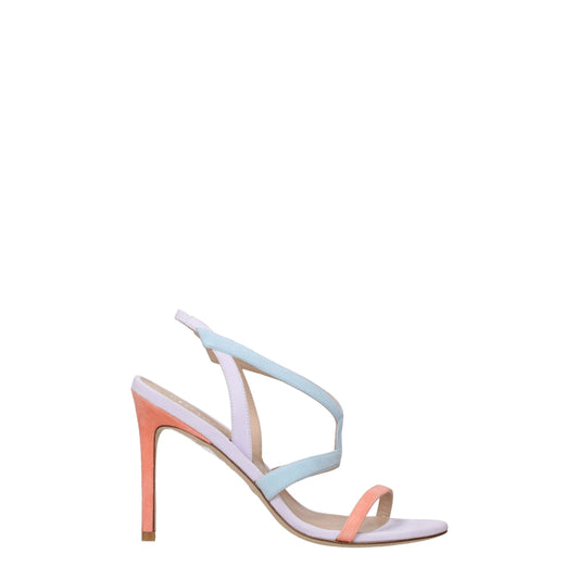 Multicolor Leather Stiletto Heels Sandals