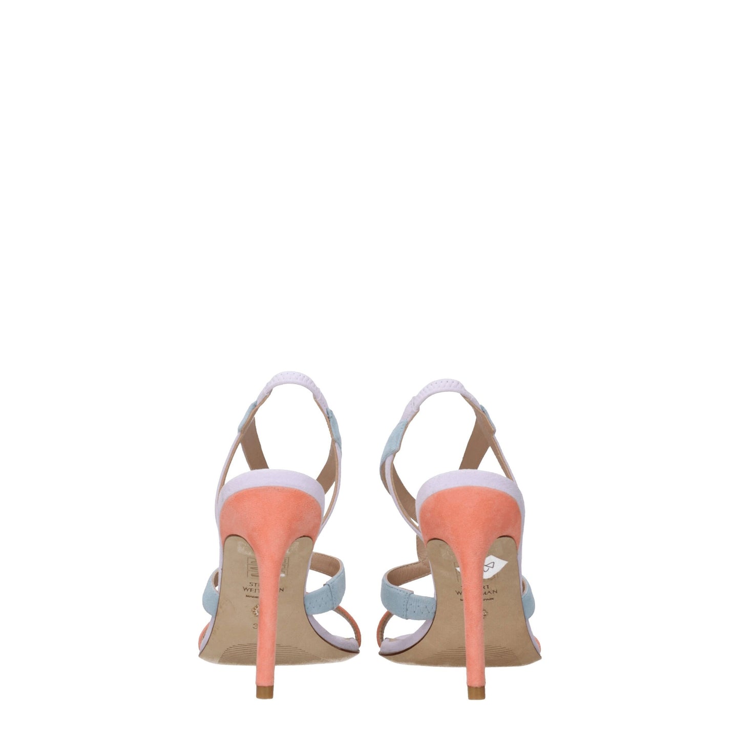 Multicolor Leather Stiletto Heels Sandals
