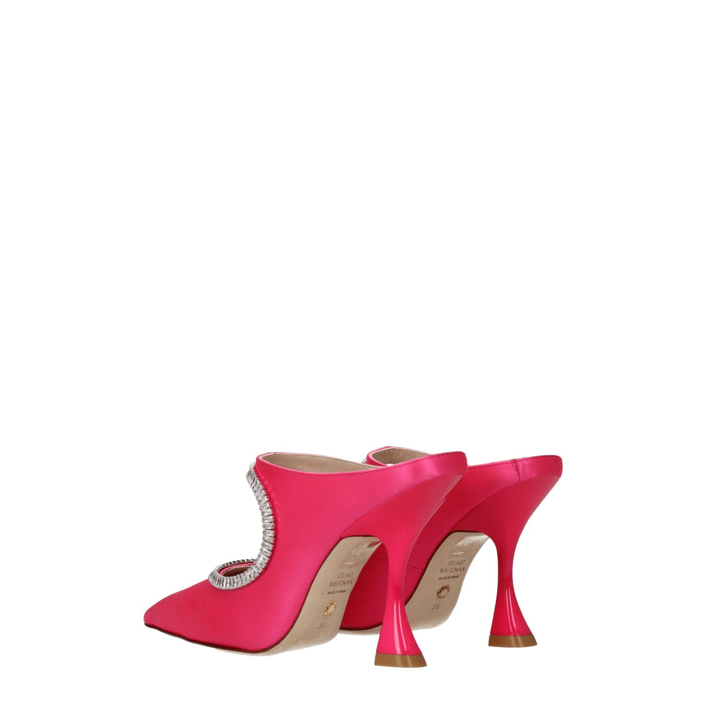 Pink Satin Stiletto Heels Sandals