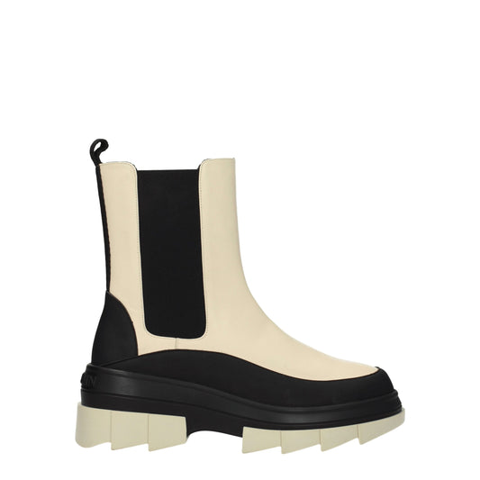 Beige Leather Ankle Boots