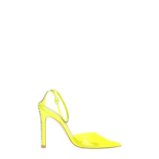 Yellow Pvc Stiletto Heels Sandals