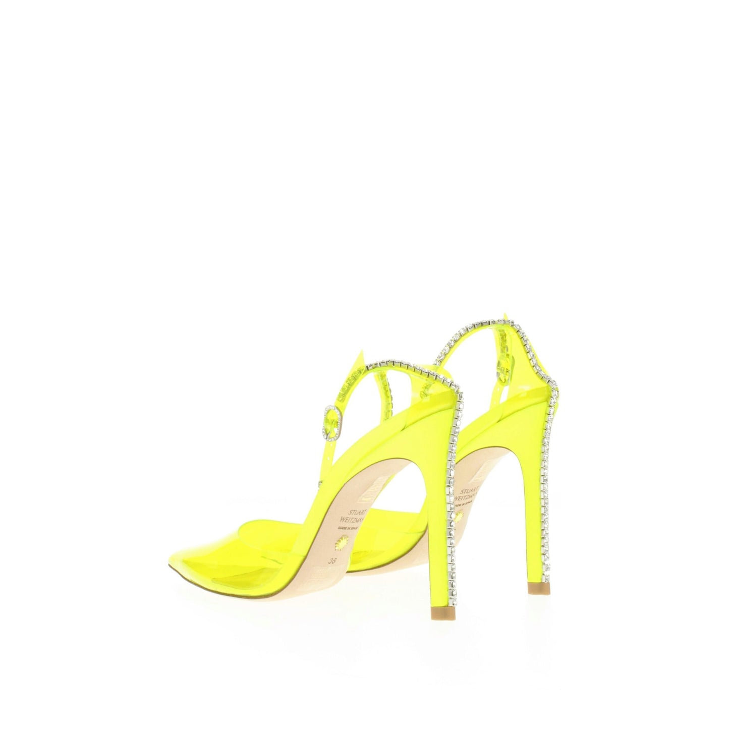 Yellow Pvc Stiletto Heels Sandals