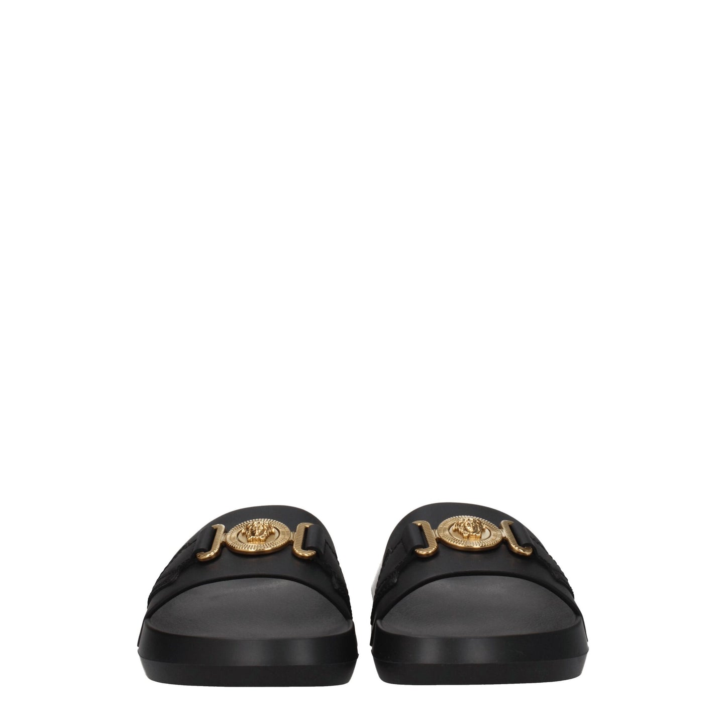Black Leather Slippers Sandals