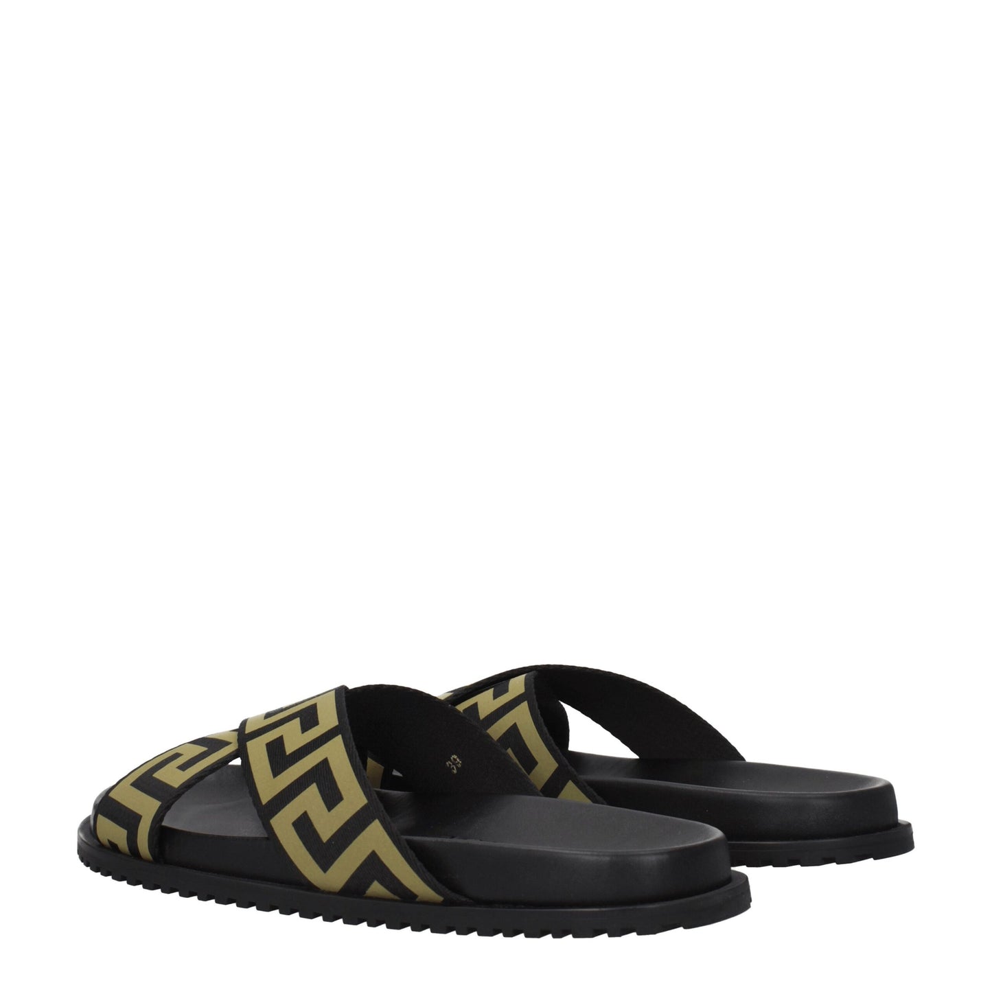 Black Fabric Slippers Sandals