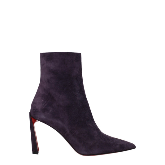 Purple Leather Ankle Boots