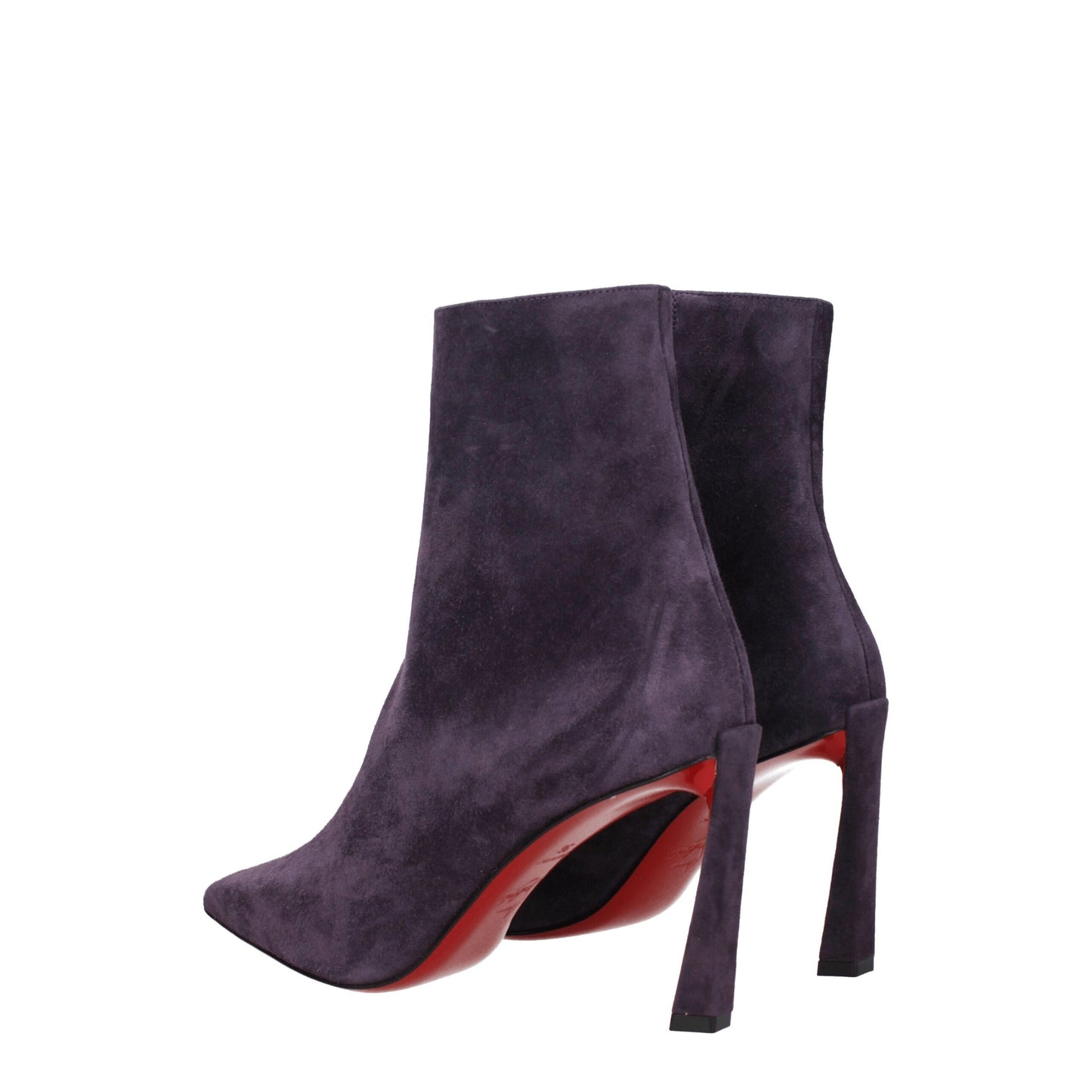 Purple Leather Ankle Boots