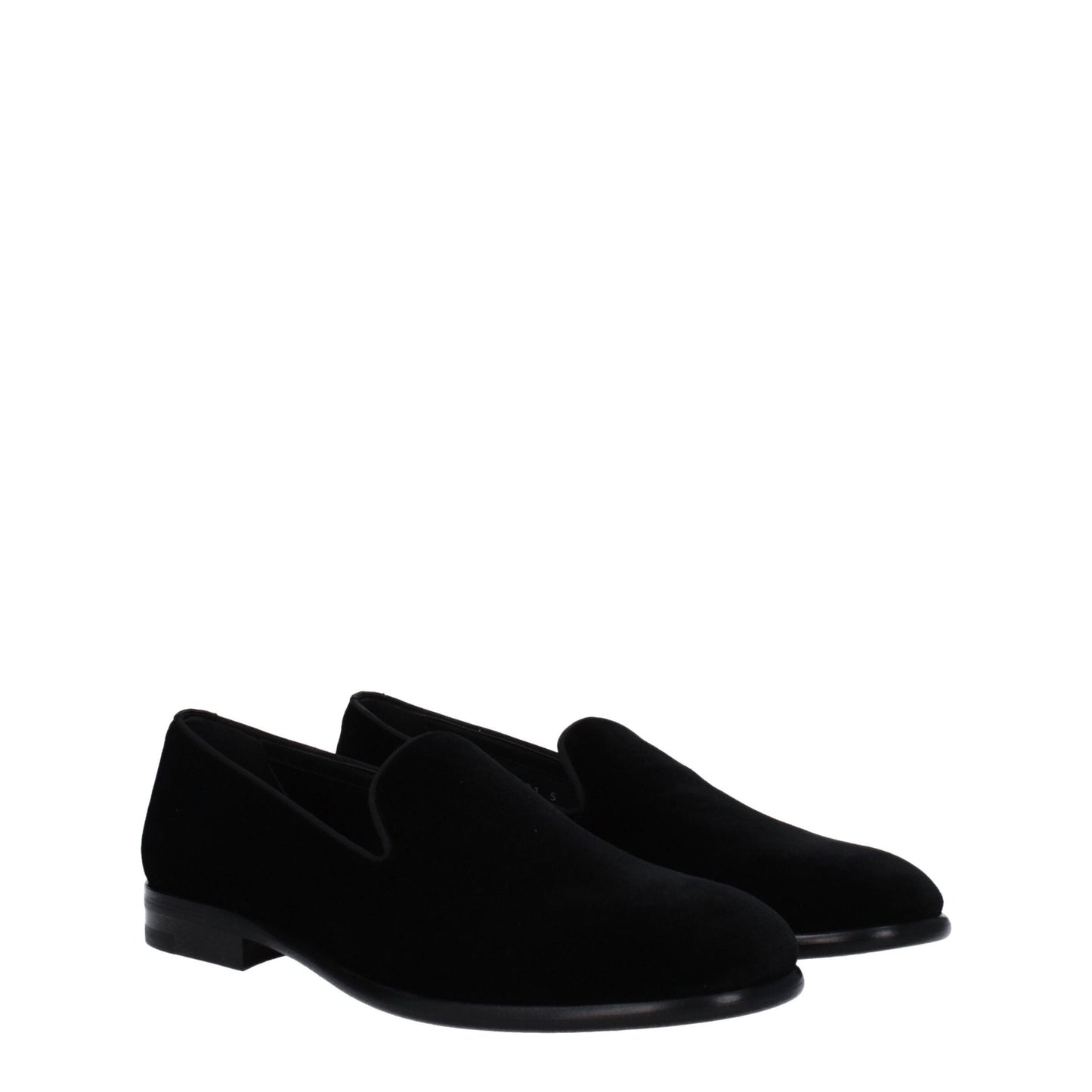Dolce & Gabbana Black Velvet Slip-On Loafers