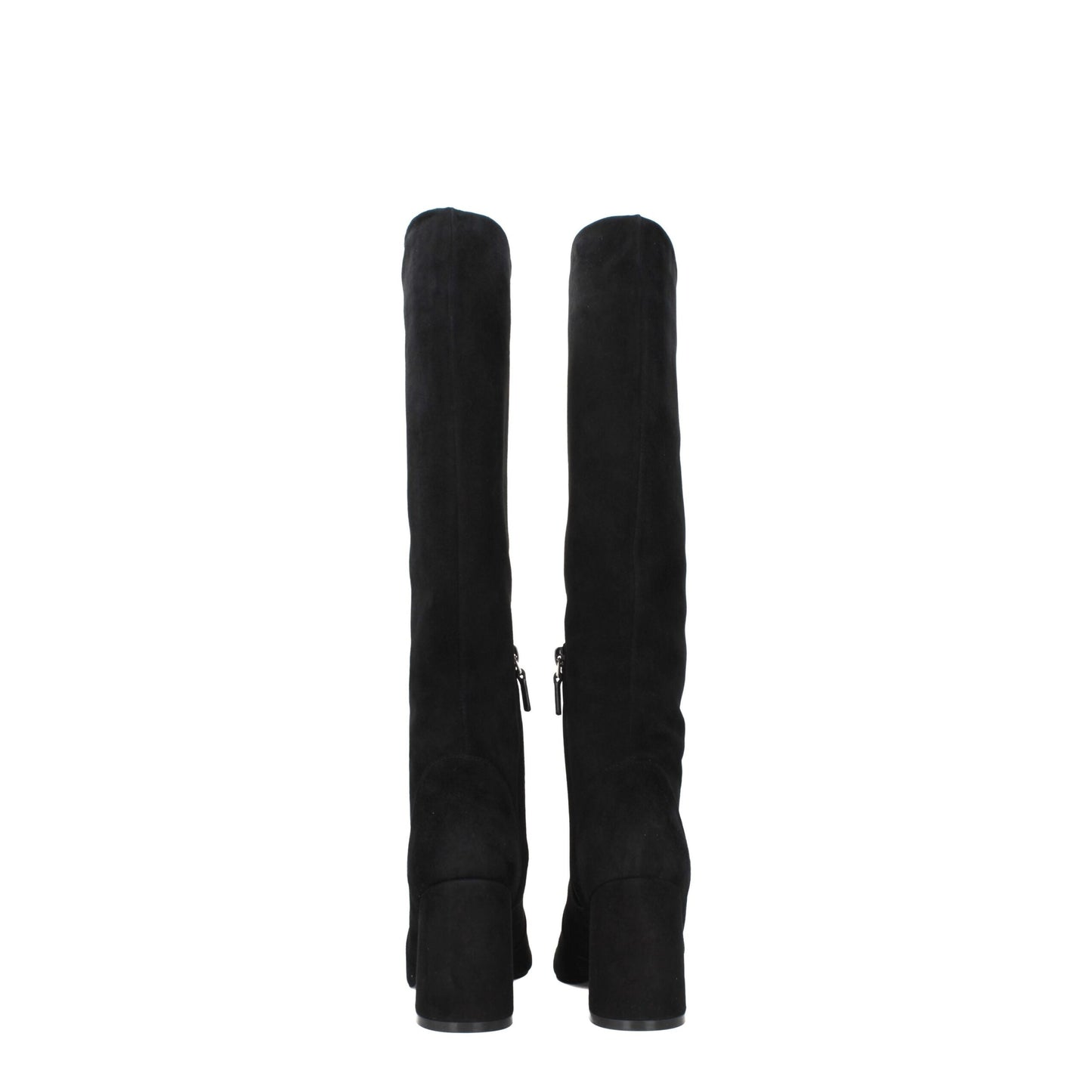 Black Leather High Heel Boots