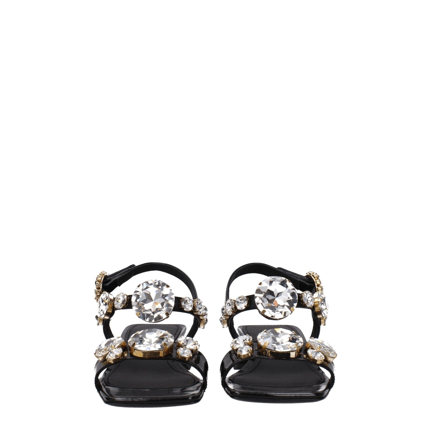Black Leather Flat Sandals