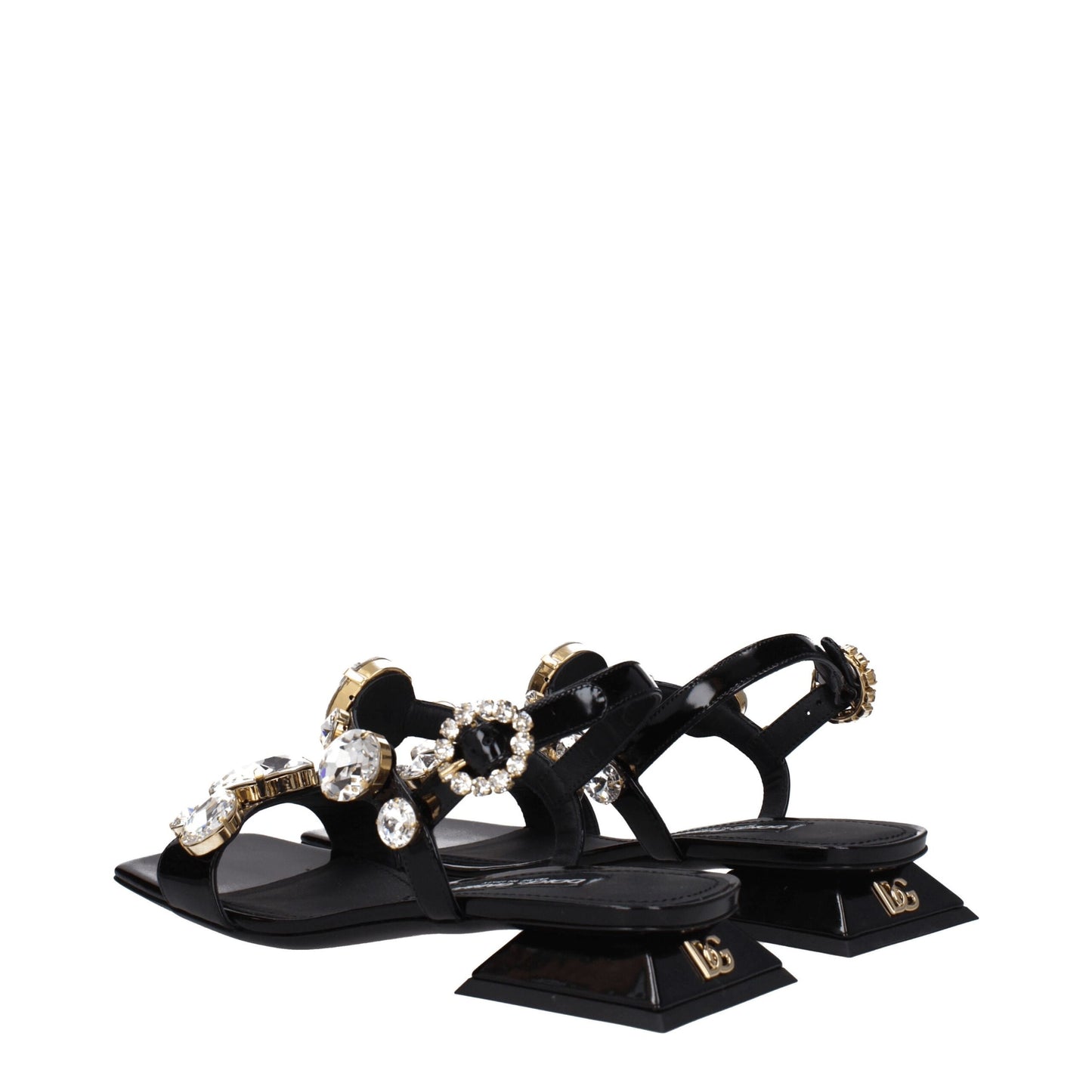 Black Leather Flat Sandals