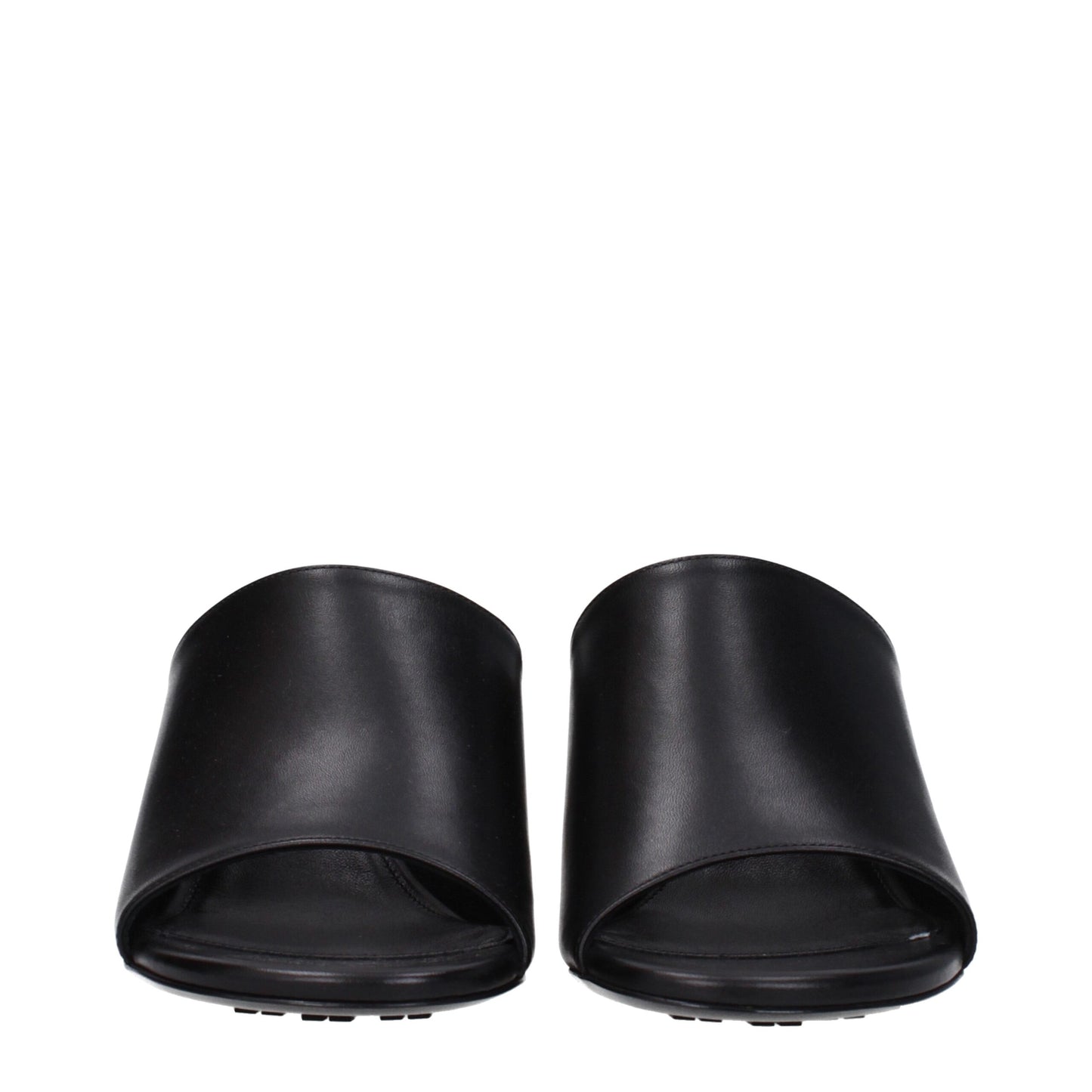 Black Leather Stiletto Heels Sandals