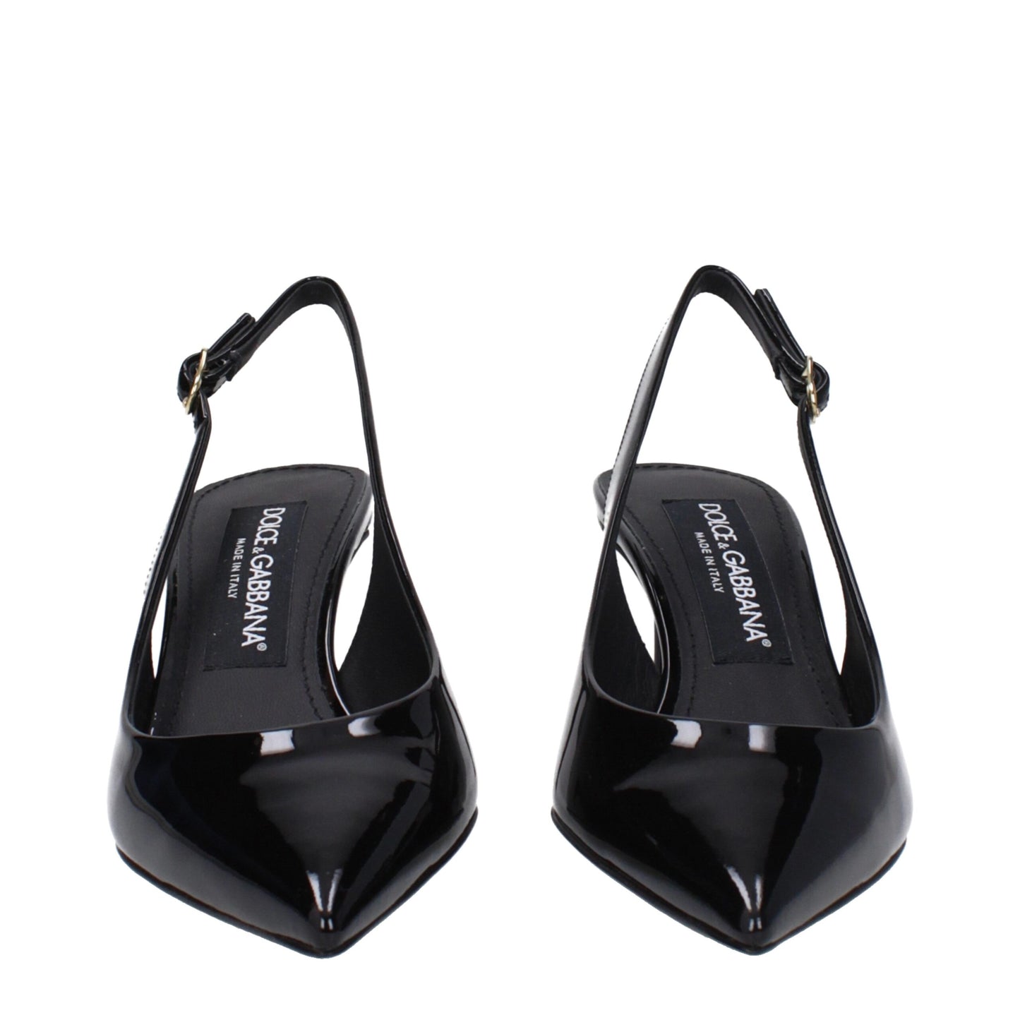 Black Leather High Heel Pumps