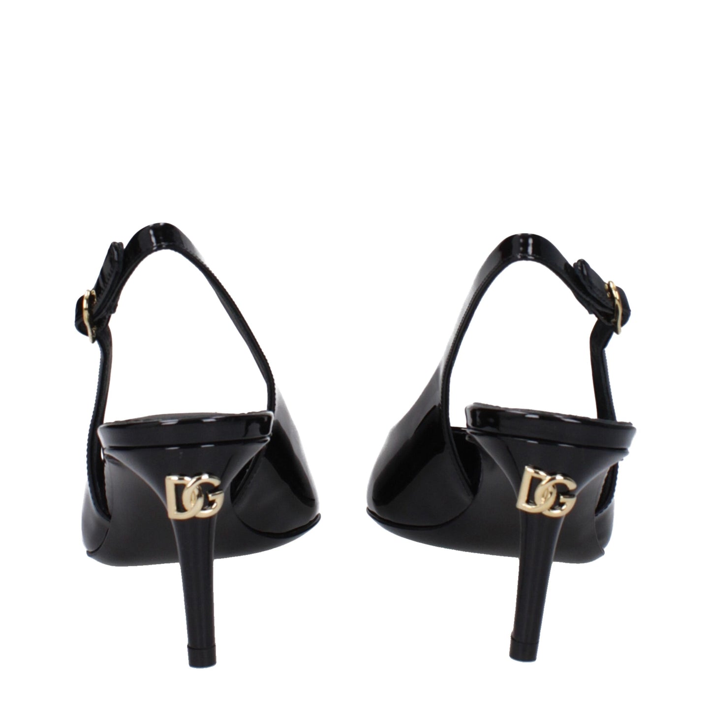 Black Leather High Heel Pumps