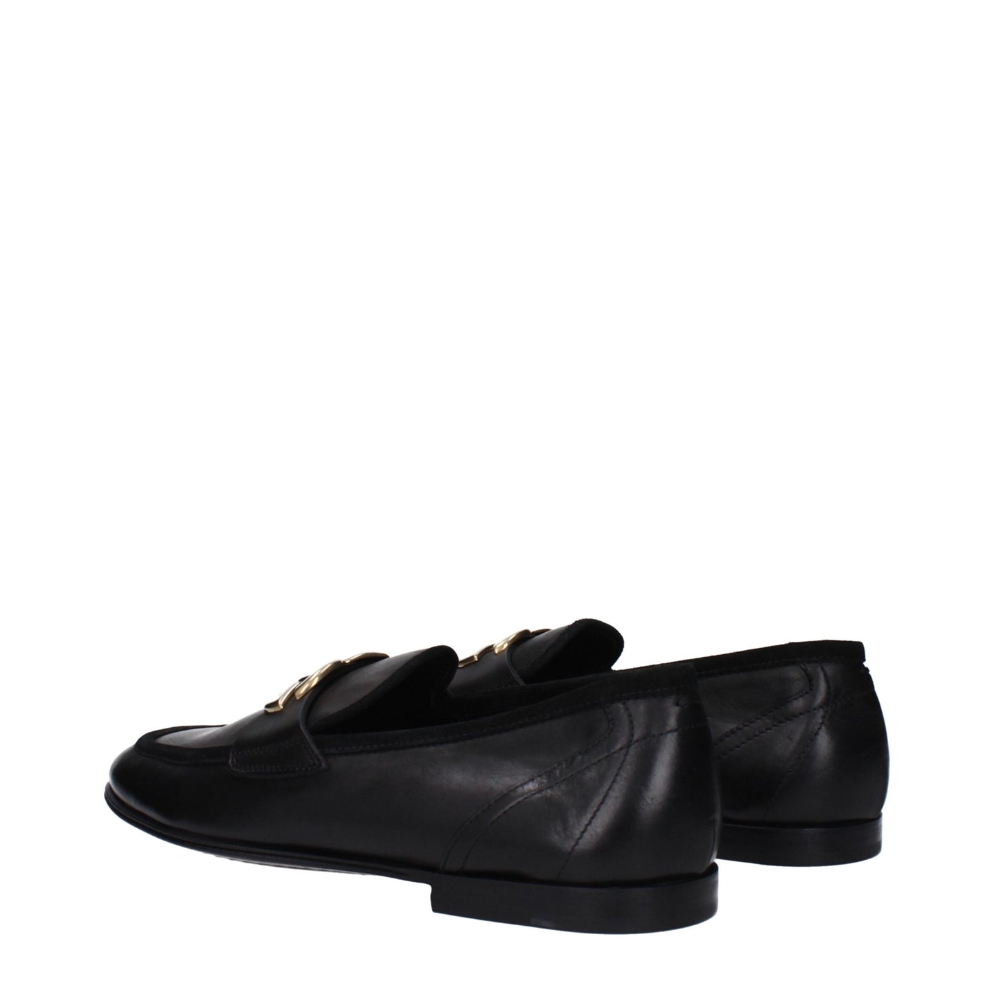 Black Leather Slip-On Loafers