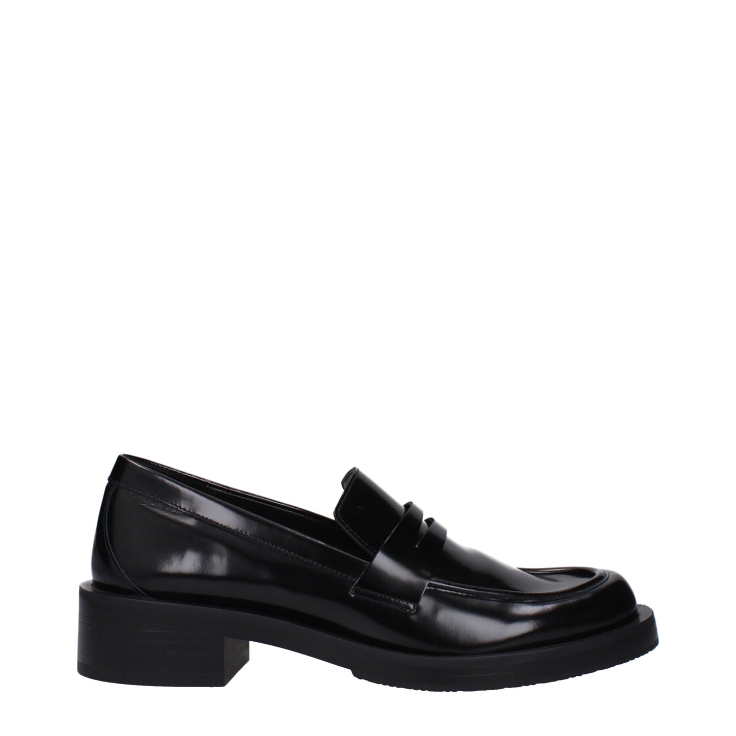 Black Leather Slip-On Loafers