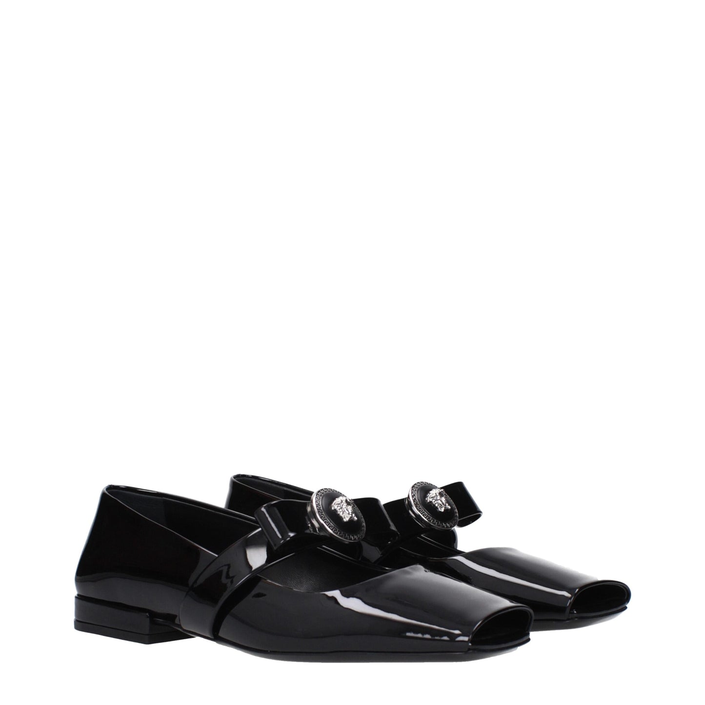 Black Leather Ballet Flats