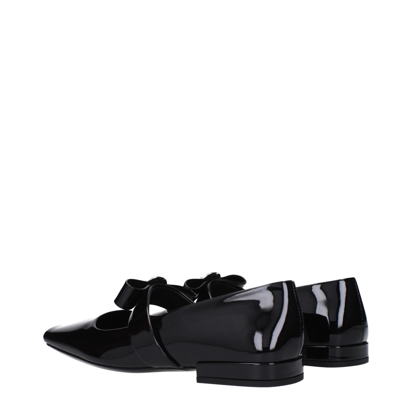 Black Leather Ballet Flats
