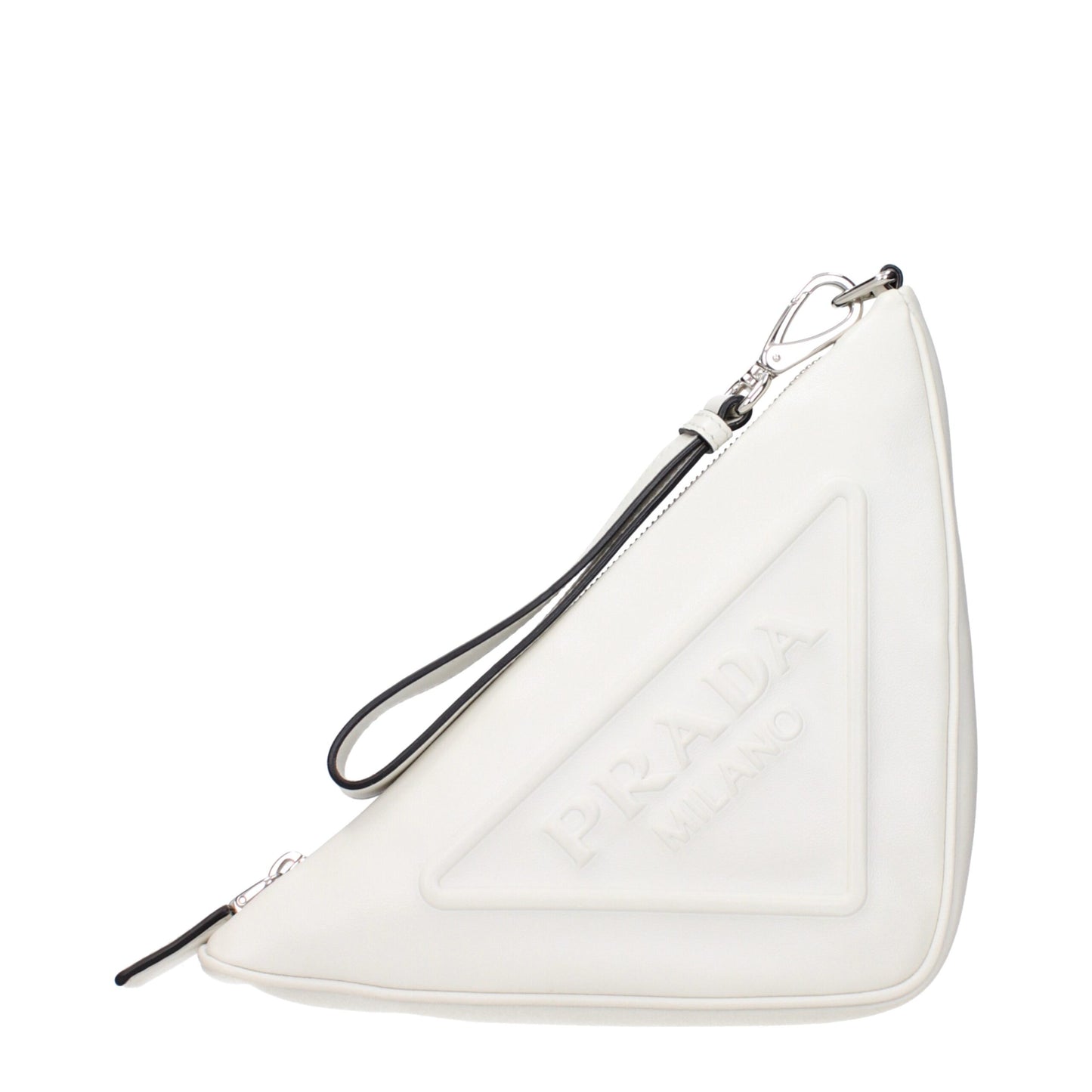 White Leather Clutch Bags