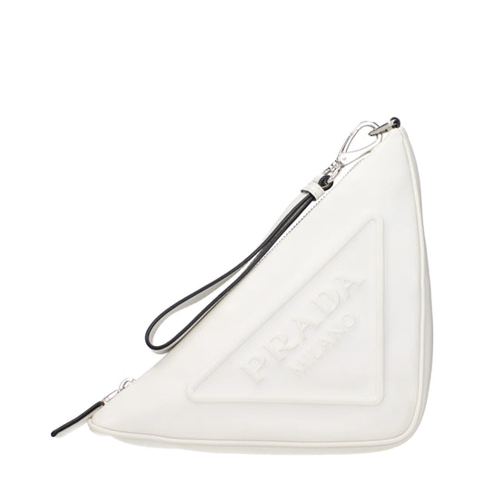 White Leather Clutch Bags