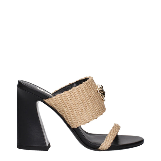 Beige Raffia Platforms