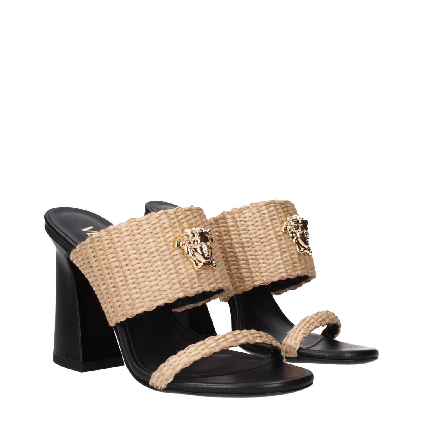 Beige Raffia Platforms