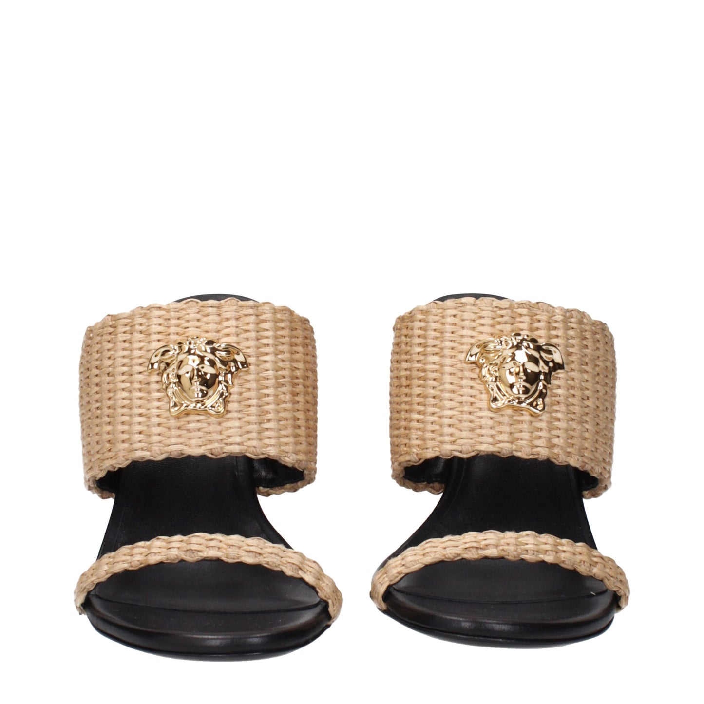 Beige Raffia Platforms