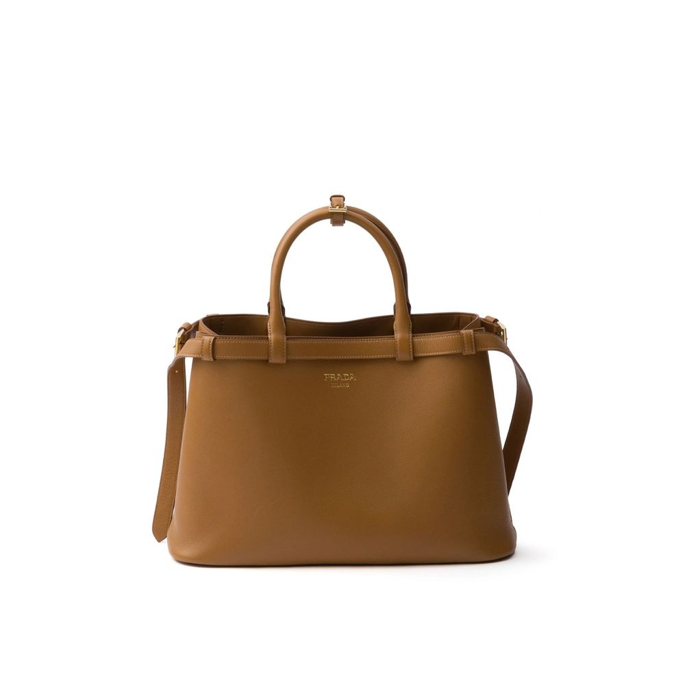 Leather Buckle Handle Bag