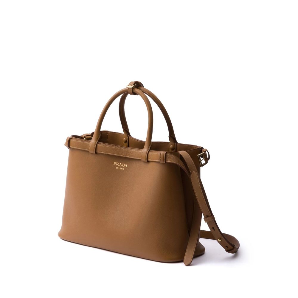 Leather Buckle Handle Bag