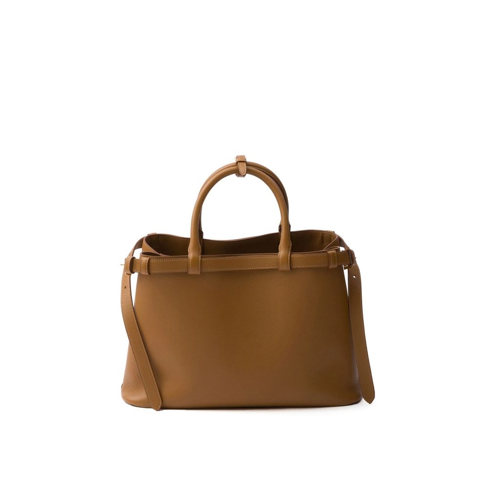 Leather Buckle Handle Bag