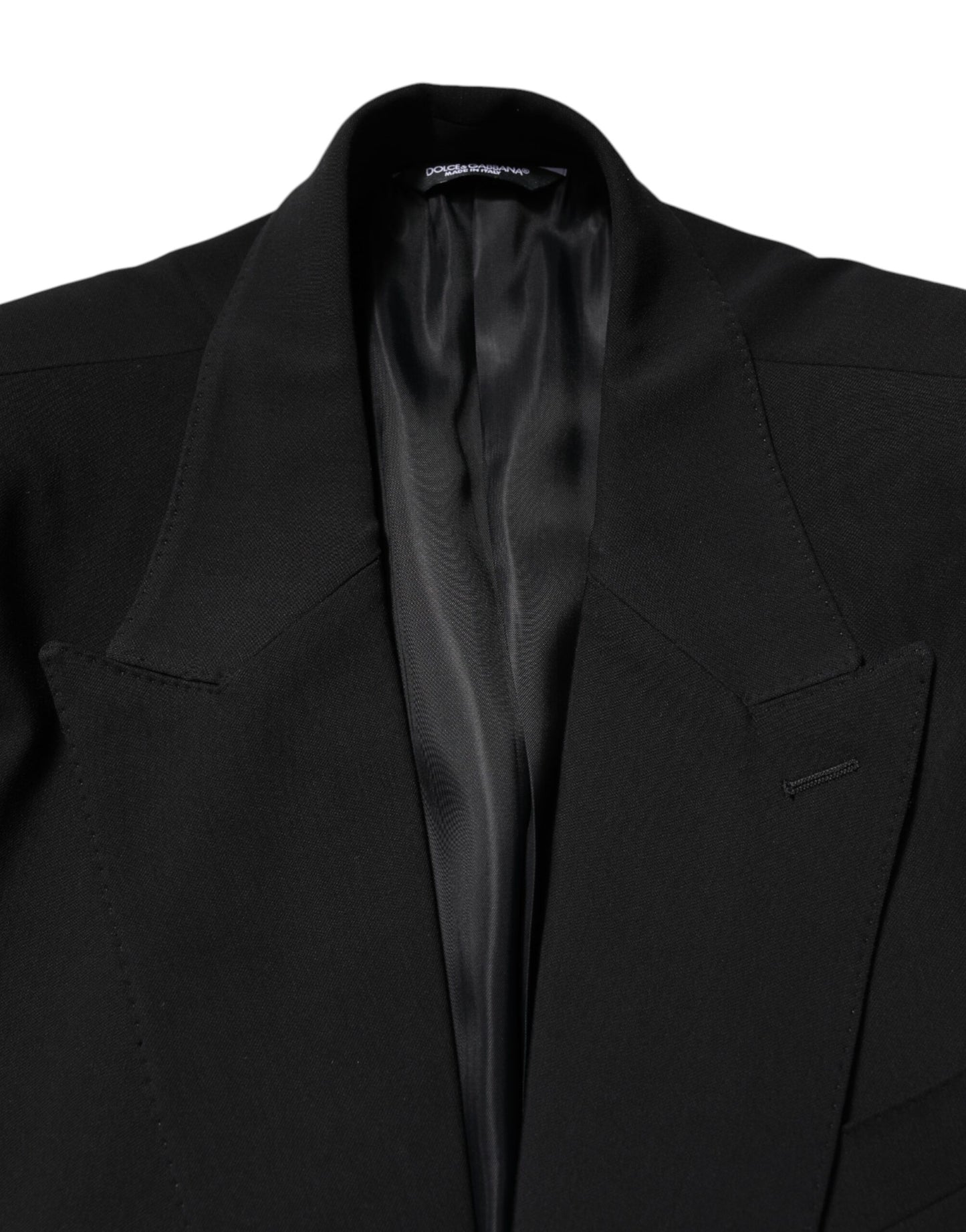 Dolce & Gabbana Black Cotton Single Breasted 2 Piece Suit
