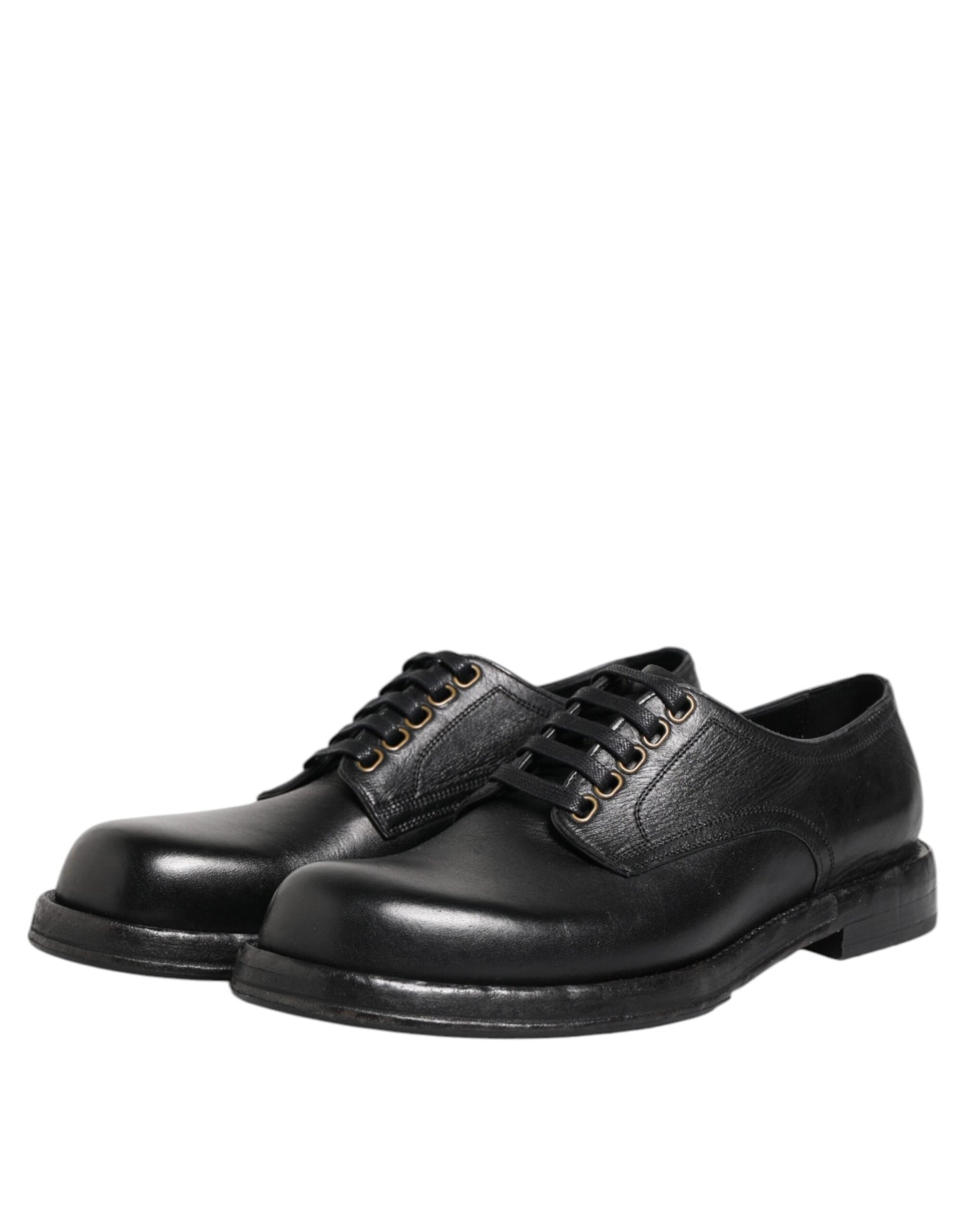 Black Leather Lace Up Derby Formal Shoes
