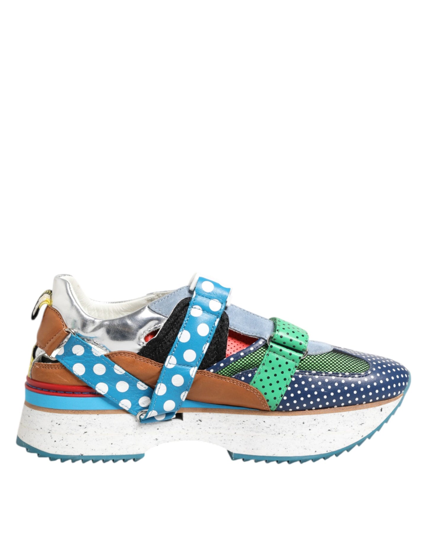 Dolce & Gabbana Multicolor Leather Low Top Sneakers Shoes