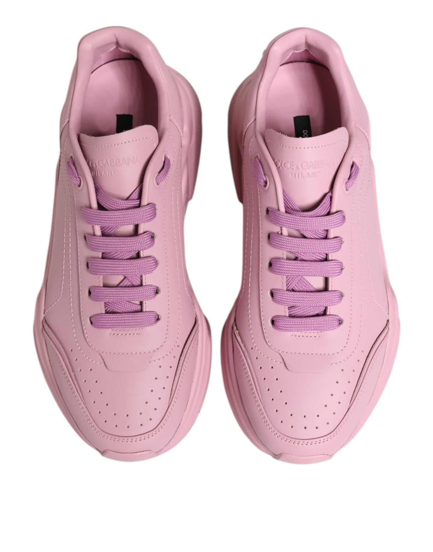 Dolce & Gabbana Pink Leather Daymaster Low Top Sneakers Shoes