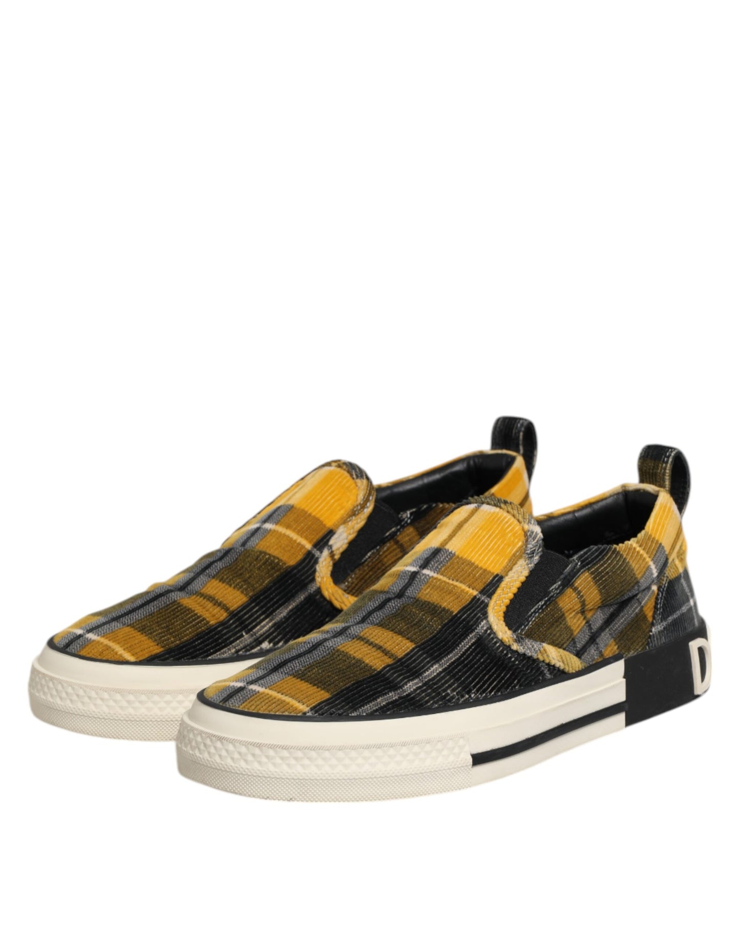 Dolce & Gabbana Multicolor Portofino Tartan Check Sneakers Shoes