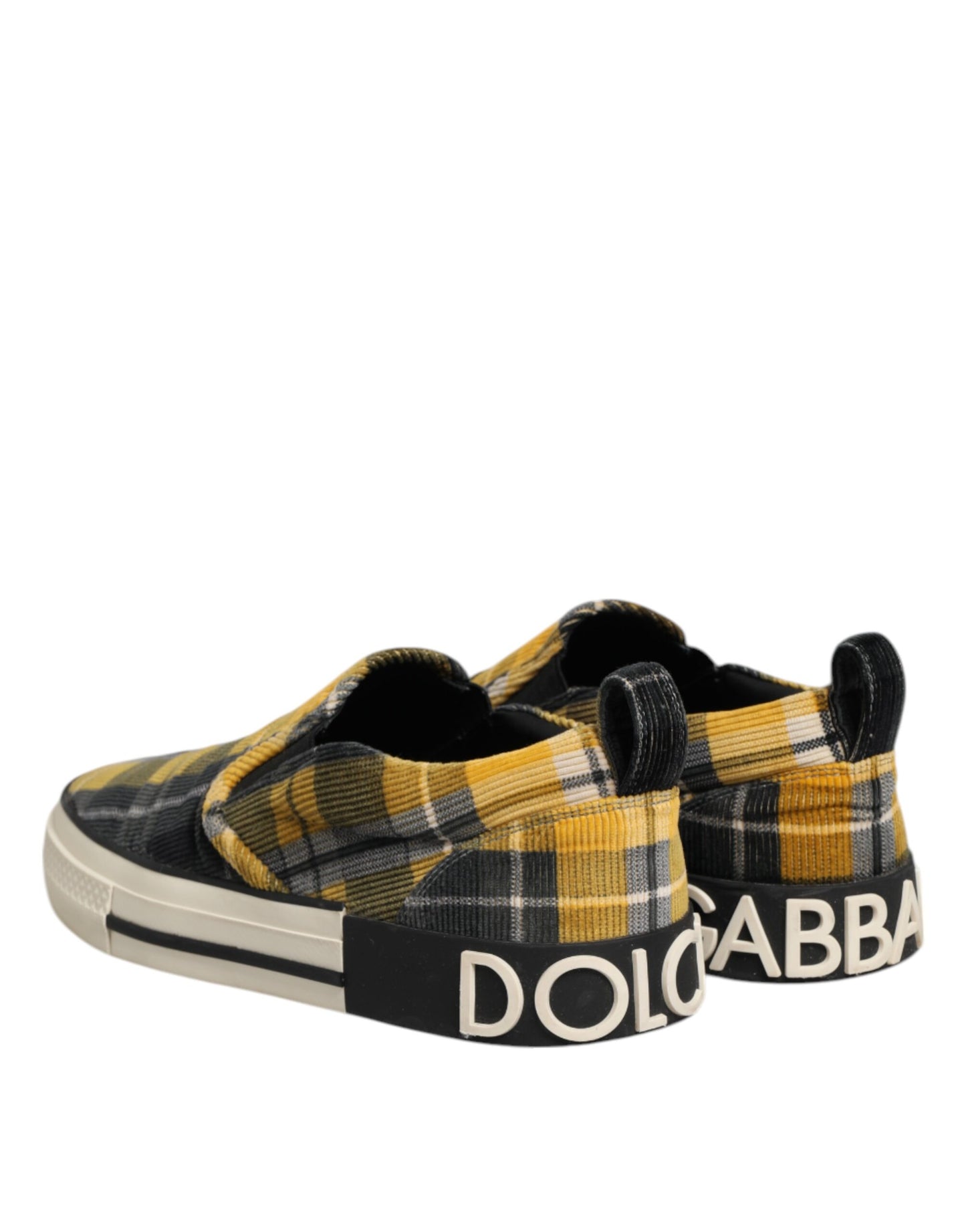 Dolce & Gabbana Multicolor Portofino Tartan Check Sneakers Shoes