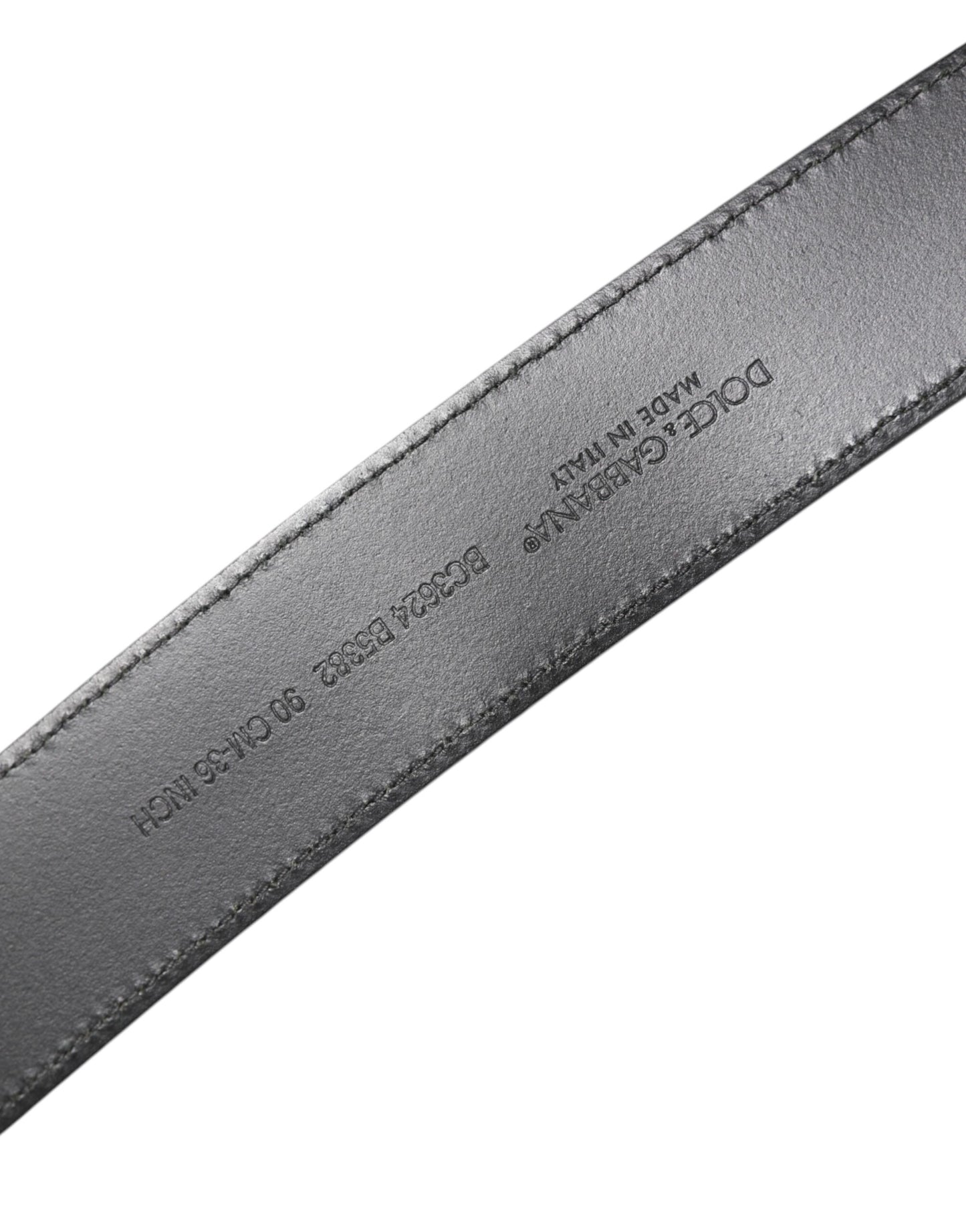 Black Leather Classic Metal Logo Buckle Belt