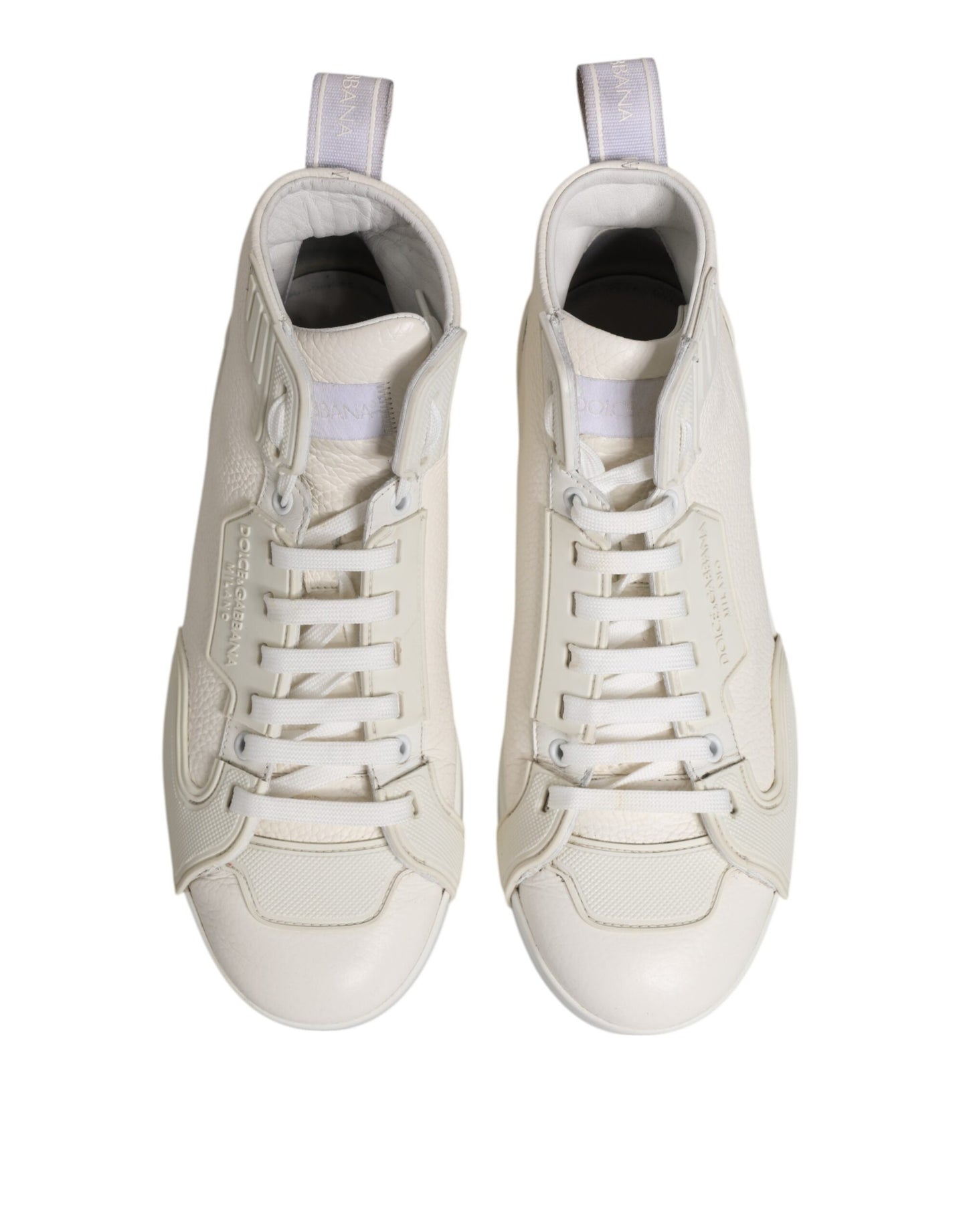 White Leather Mid Top Sneakers Shoes