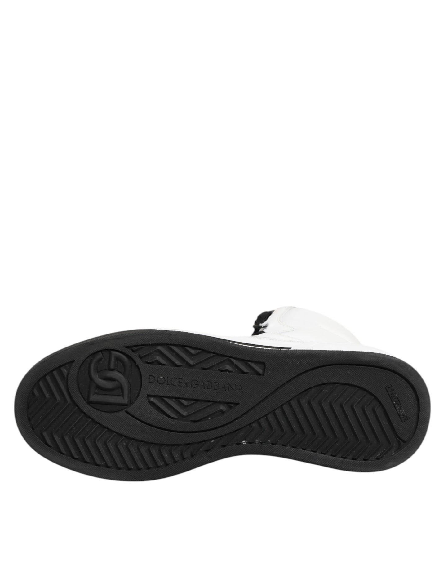 White Black Leather High Top Sneakers Shoes