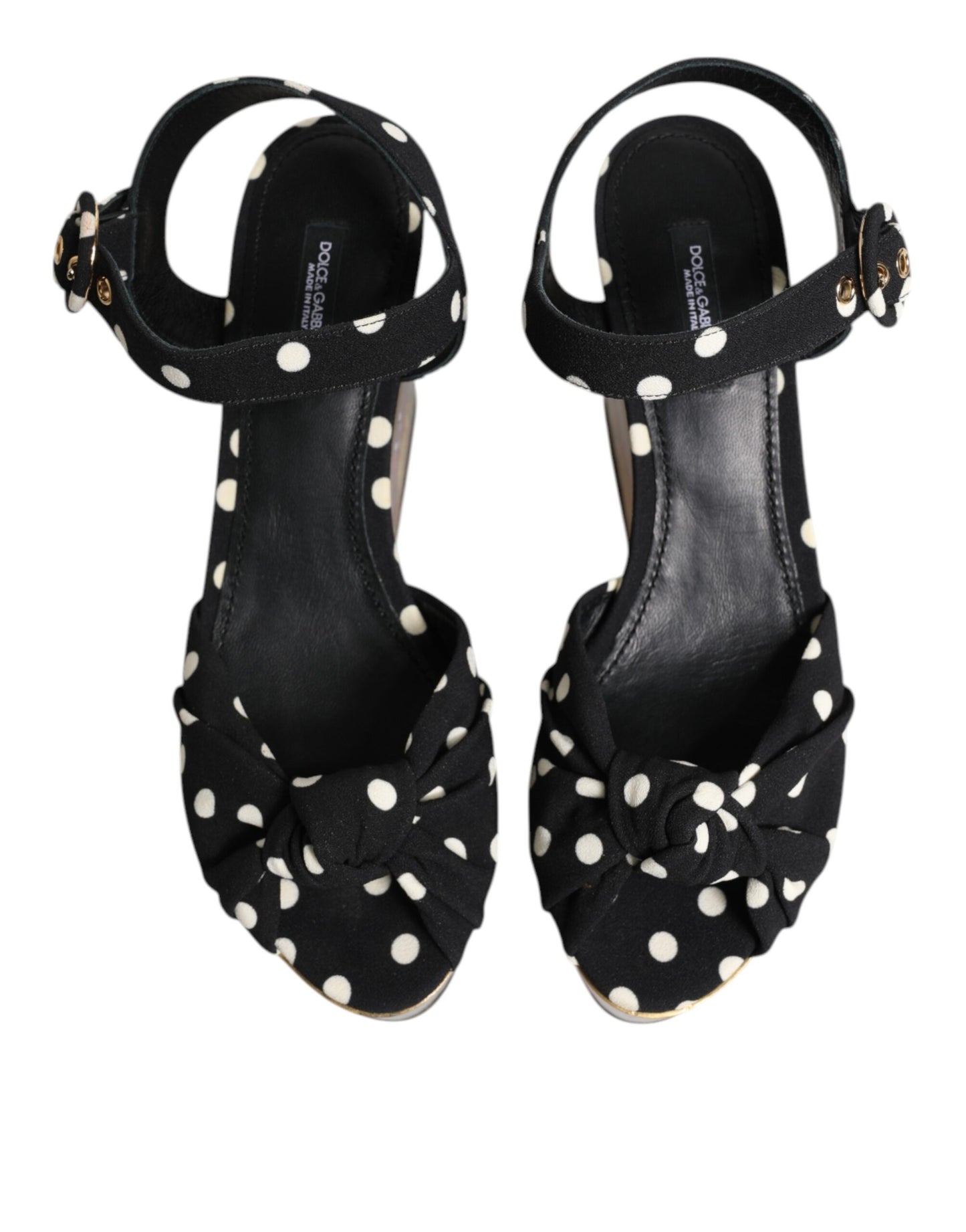 Dolce & Gabbana Multicolor Fish Polka Dot Wedge Sandals Shoes